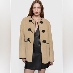 Rebecca Minkoff shearling toggle jacket coat Size Medium NWT